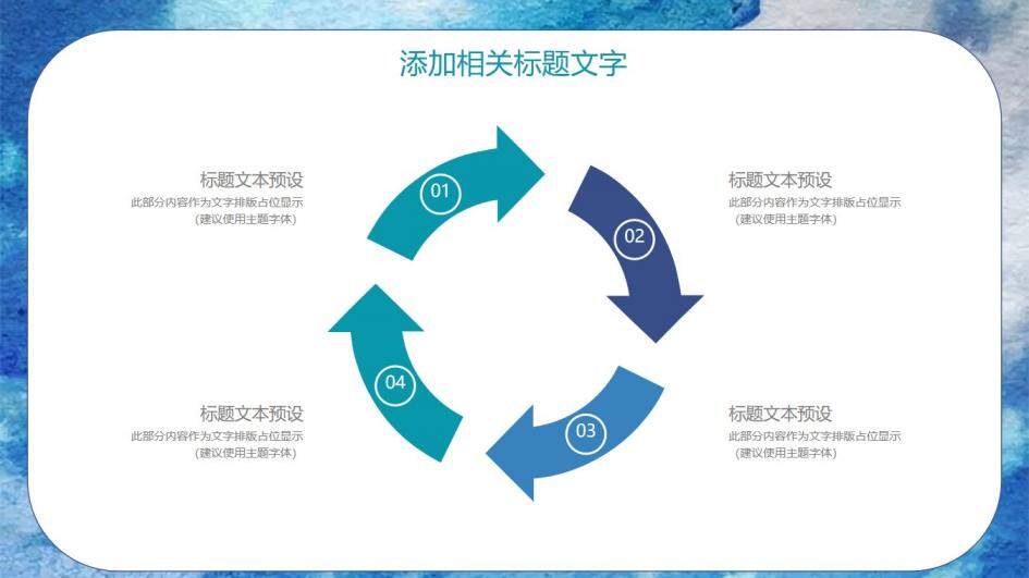 水彩蓝色清新企业宣传教育策划方案PPT模板